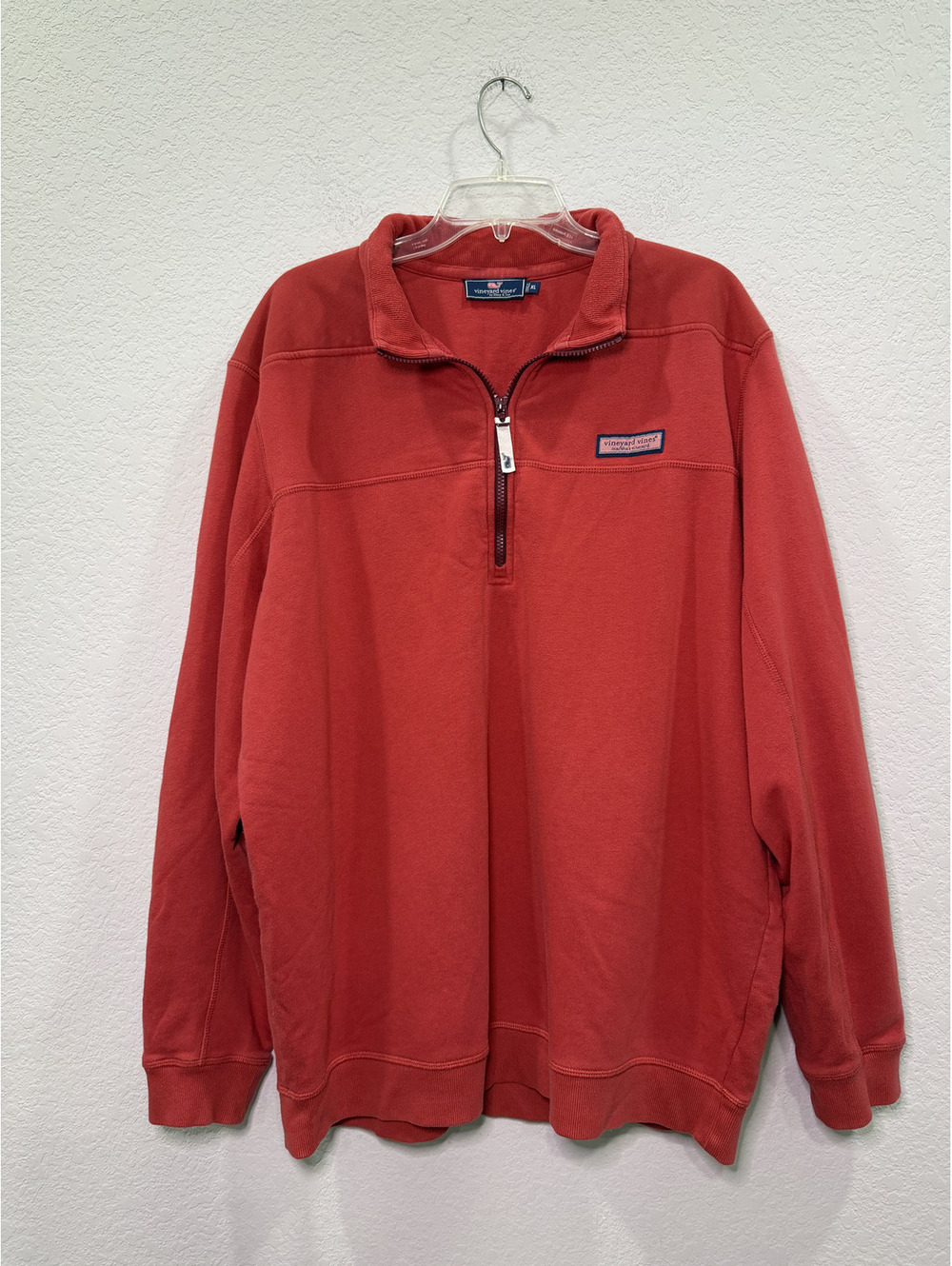 Vineyard Vines Men's Red 1/4 Zip Pullover - XL